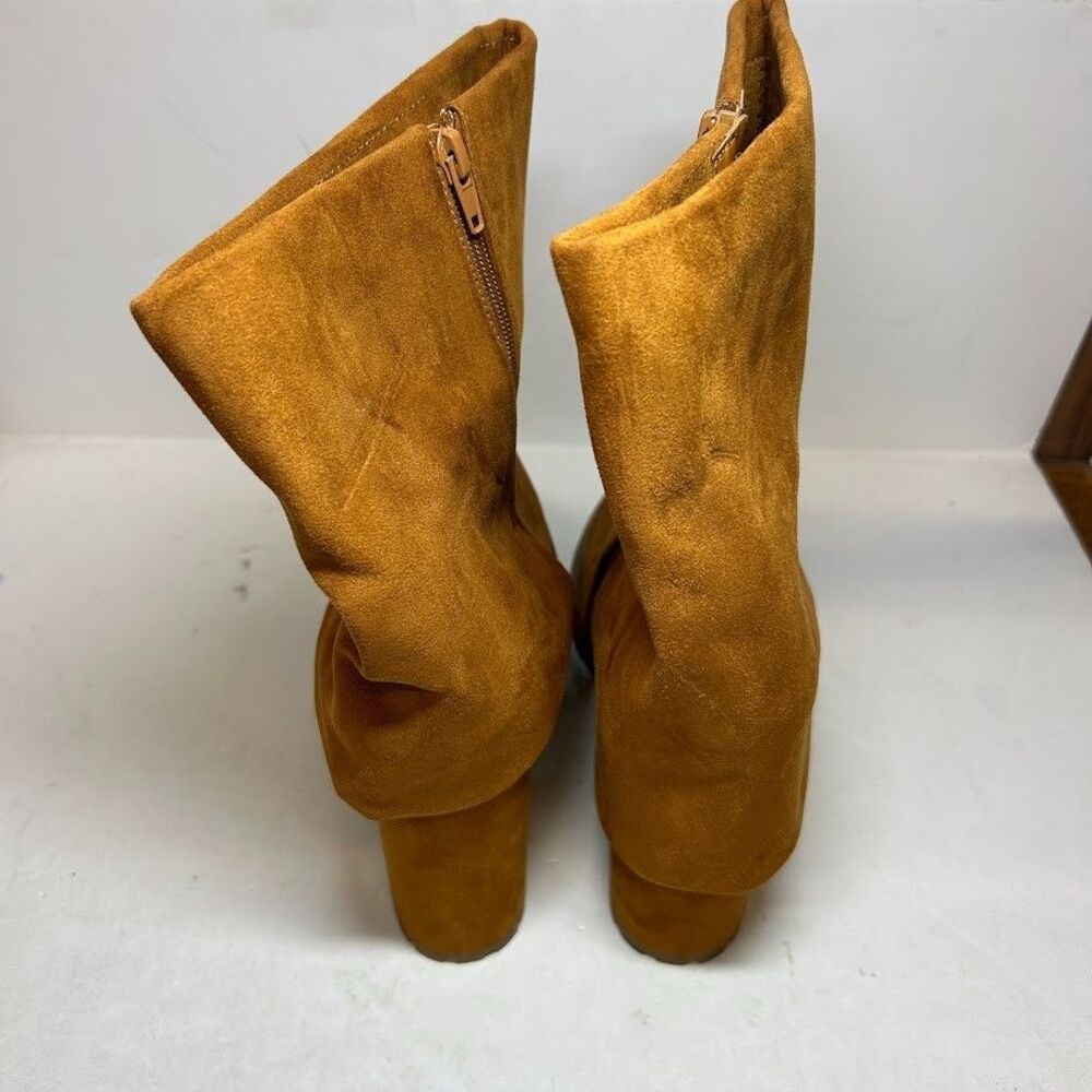 INC Womens 6 M Cognac Brown Acelina Cuff High Heel Dress Boots DISPLAY RD4 - Picture 4 of 5